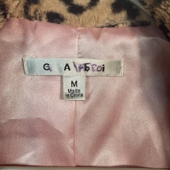 CAbi Vintage 179 Lola Cropped Faux Fur Leopard Print Indie Sleaze Jacket Size M - Picture 8 of 11